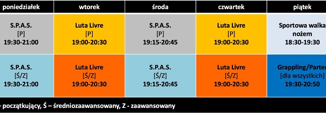 Nowy grafik treningów